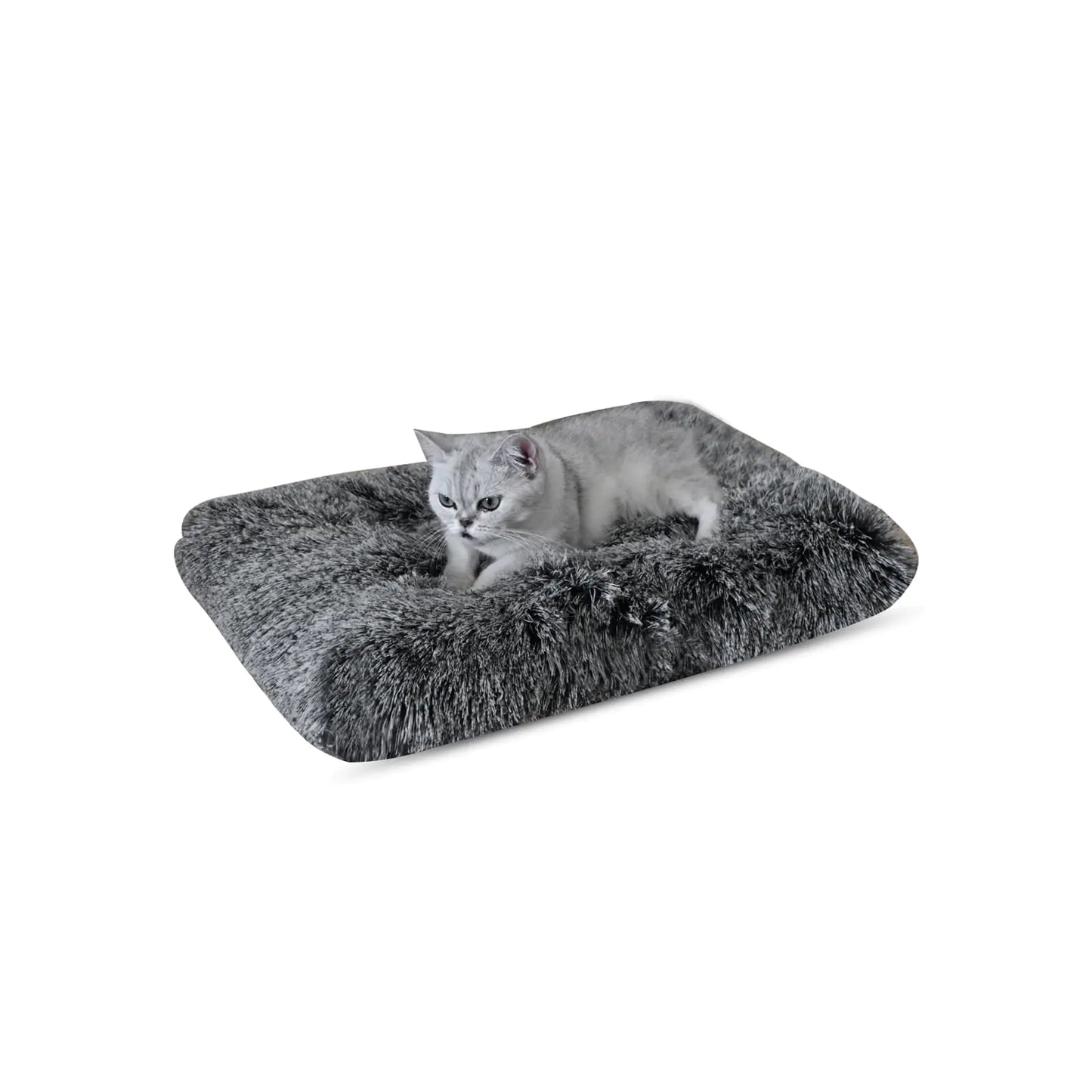 KINGROCK Fluffy Dog Crate Bed for Medium Dogs Flat Plush Dog Bed Calming Anti Anxiety Medium Dog Bed for Crate Washable Soft Warm Dog Crate Mat with Non-Slip Bottom